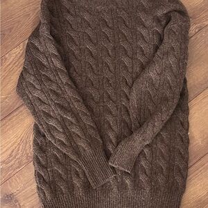 Nordstrom BP Long Sweater Womens Medium Brow  Cotton Cable  Casual